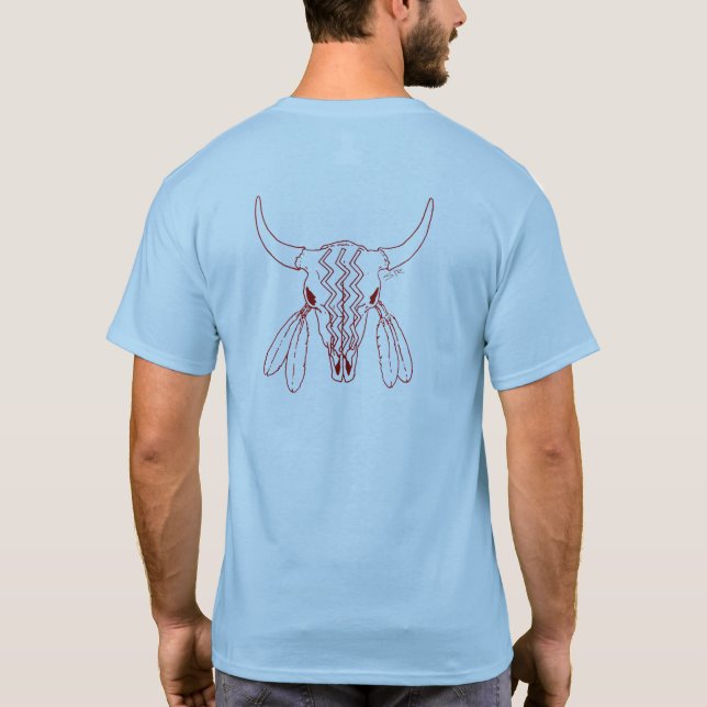 Red Ghost Dance Buffalo ligne bleu t-shirt dos (Dos)