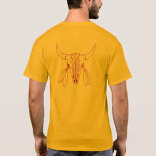 Red Ghost Dance Buffalo ligne d'or t-shirt dos