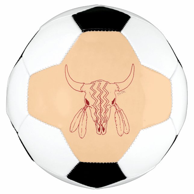 Red Ghost Dance Buffalo Line Bräuner Fußball (Vorderseite)