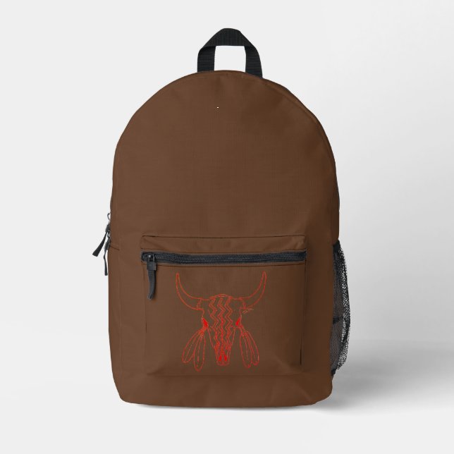 Red Ghost Dance Buffalo Line brauner Rucksack (Vorderseite)
