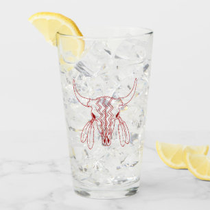 Red Ghost Dance Buffalo Line Glas Tumbler