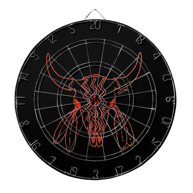 Red Ghost Dance Buffalo Line schwarze Dartboard Dartscheibe (vorne)