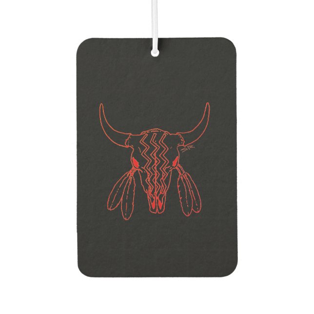 Red Ghost Dance Buffalo Line Schwarzer Luftkühler Autolufterfrischer (Vorderseite)