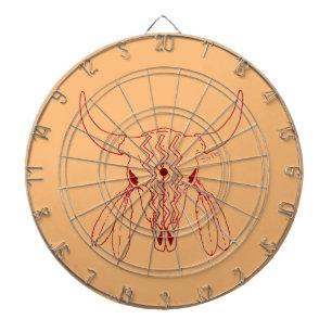 Red Ghost Dance Buffalo Line tan Dartboard Dartscheibe