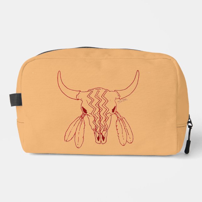 Red Ghost Dance Buffalo Line tan Dopkit Waschbeutel (Vorderseite)