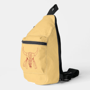 Red Ghost Dance Buffalo Line tan Segeltasche Rucks Crossbody Bag