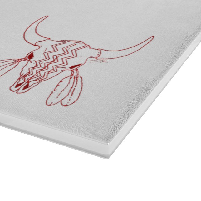 Red Ghost Dance Buffalo Linie weißes Schneidebrett (Ecke)