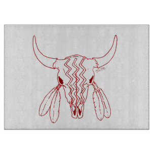 Red Ghost Dance Buffalo Linie weißes Schneidebrett