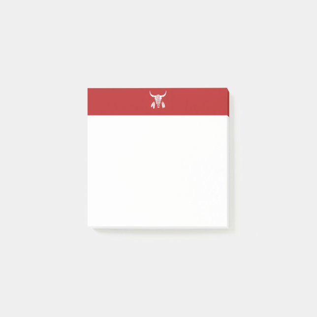 Red Ghost Dance Buffalo Rote weiße Notizblöcke Post-it Klebezettel (Vorderseite)