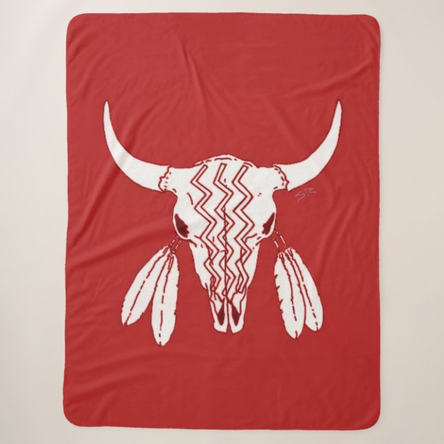 Red Ghost Dance Buffalo Sherpa Decke Sherpadecke (Vorderseite)