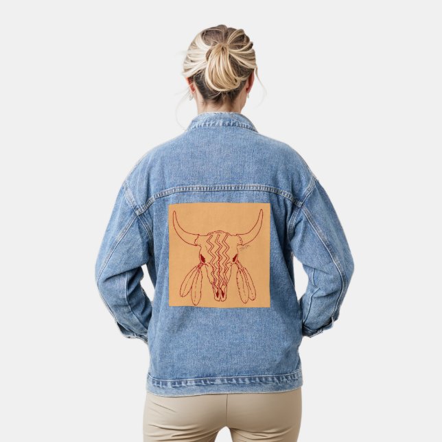 Red Ghost Dance Buffalo tasse femme jean veste (Modèle)