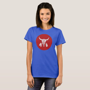 Red Ghost Dance Buffalo umkreisen Frauen blauer T  T-Shirt