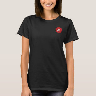 Red Ghost Dance Buffalo umkreisen Frauen schwarzen T-Shirt