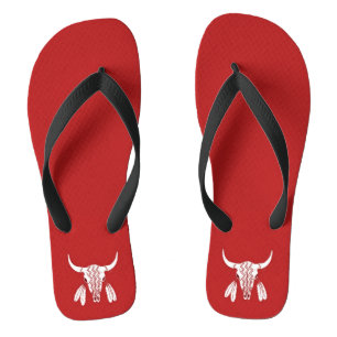 Red Ghost Dance Buffalo weite Flip Flops