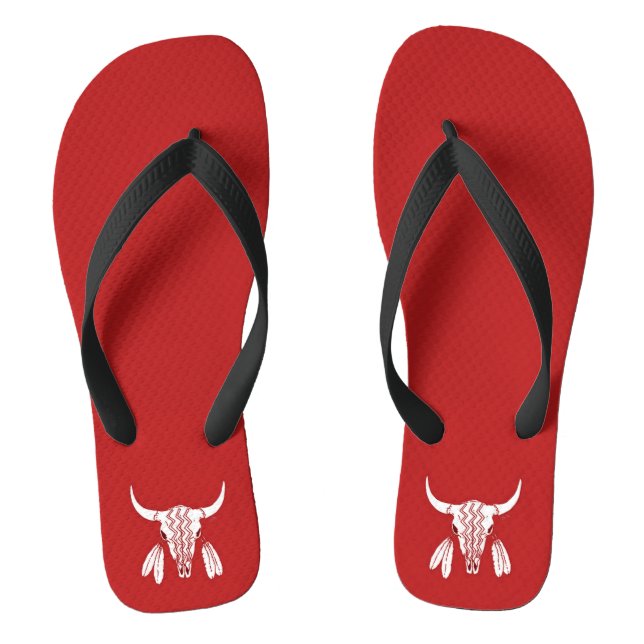 Red Ghost Dance Buffalo weite Flip Flops (Fußbett)