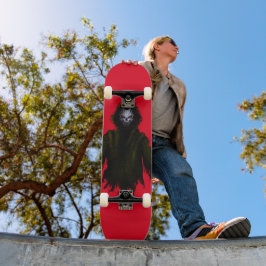Red Ghost Skull Skateboard