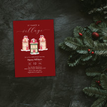 Red Gingerbread It Takes A Village Boy Baby Shower