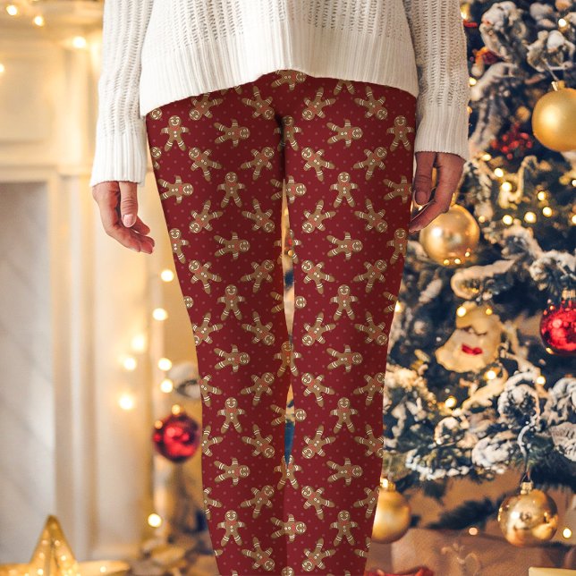 Red Gingerbread Man Polka Dot Weihnachten Leggings (Von Creator hochgeladen)