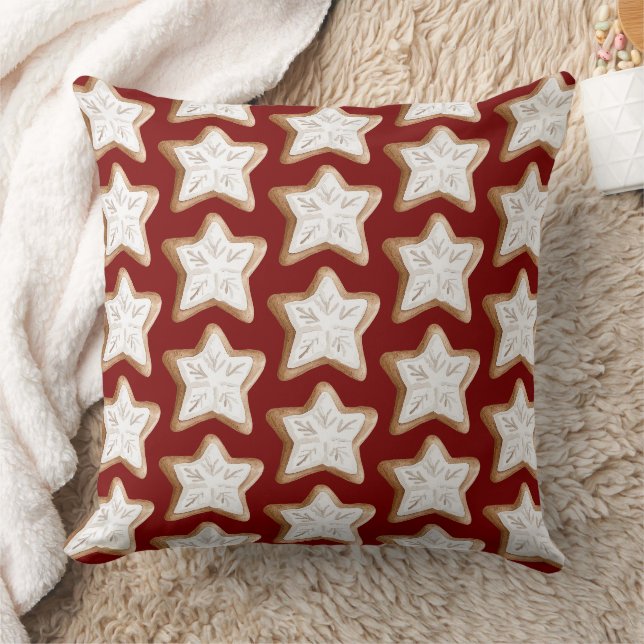 Red Gingerbread Star Cookie Weihnachten Kissen (Decke)