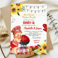 Red Gingham Backyard Baby-Q Girl Baby Dusche