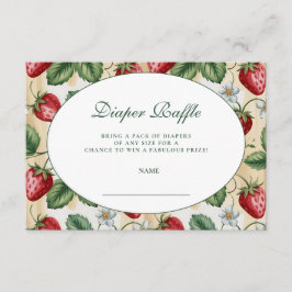 Red Gingham Berry Diapper Raffle Begleitkarte