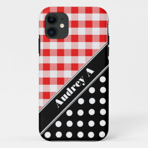 Red Gingham Black Polka Dot iPhone 5 Fall title_seo2