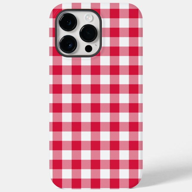 Red Gingham Case-Mate iPhone 14 Pro Max Hülle (Rückseite)