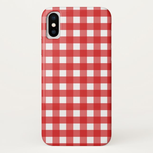 Red Gingham Case-Mate iPhone Hülle (Rückseite)