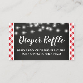 Red Gingham Chalkboard Babydusche Windelwindeln Begleitkarte