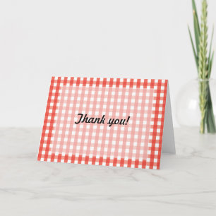Red Gingham Check Pattern Dankeskarte
