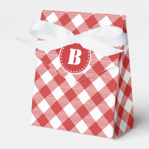 Red Gingham Checkered Pattern Gevor Box Geschenkschachtel