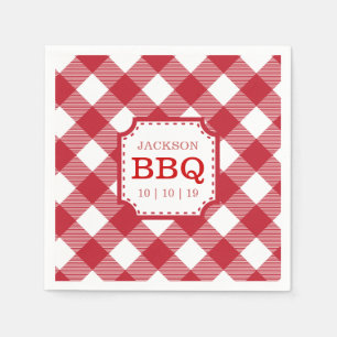 Red Gingham Checkered Patternpapier Napkin Serviette