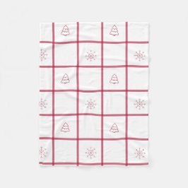 Red Gingham Christmas Pattern Fleecedecke