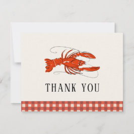 Red Gingham Crawfish Boil Seafood Vielen Dank Anme Dankeskarte