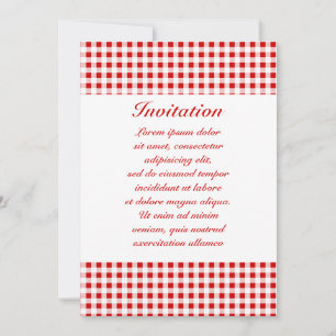 Red Gingham + Custom Color Einladung