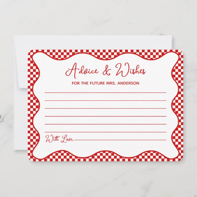 Red Gingham Das ist eine weitere Brautparty Advice Mitteilungskarte (Vorderseite)