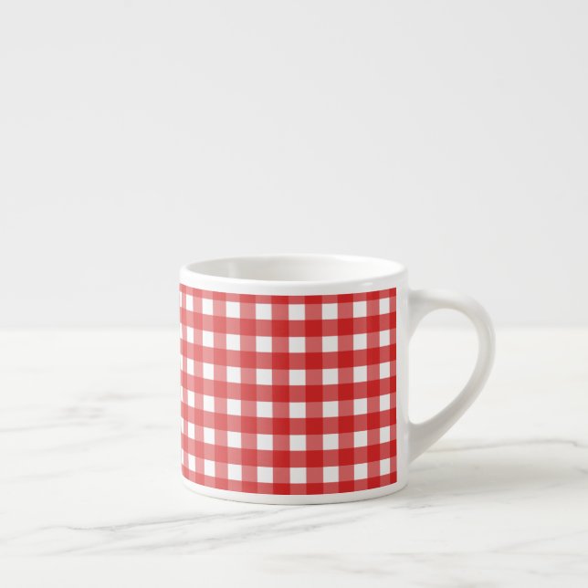 Red Gingham Espressotasse (Rechts)