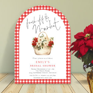 Red Gingham Fresh off Market Brautparty Arc Acryleinladungen