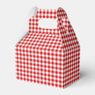 Red Gingham Gable Favor Box Geschenkschachtel
