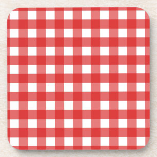 Red Gingham Getränkeuntersetzer