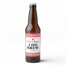 Red Gingham I Do Brew Wedding Party Custom