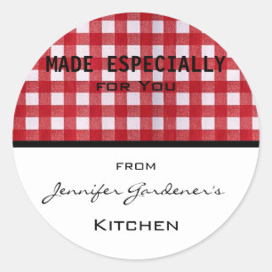 Red Gingham Jar Sticker