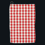 Red Gingham Kariert Golfhandtuch<br><div class="desc">Moderne und trendige Gingham karierte Muster in Rot und Weiß.</div>