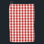 Red Gingham Kariert Golfhandtuch<br><div class="desc">Moderne und trendige Gingham karierte Muster in Rot und Weiß.</div>