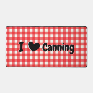 Red Gingham Karo I Heart Canning Jar Cooling Mat Schreibtischunterlage