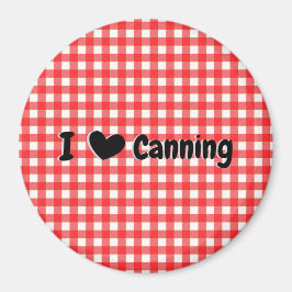 Red Gingham Karo I Heart Canning Kitchen Magnet