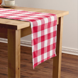 Red Gingham Karo Pattern Kurzer Tischläufer