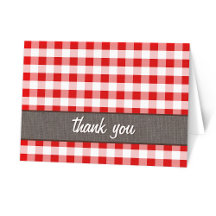 Red Gingham Leinwände Dankeschön Card