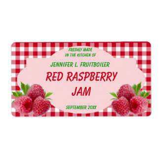 Red Gingham mit Raspberries Jam oder Food