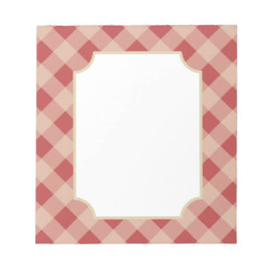 Red Gingham Notepad Notizblock